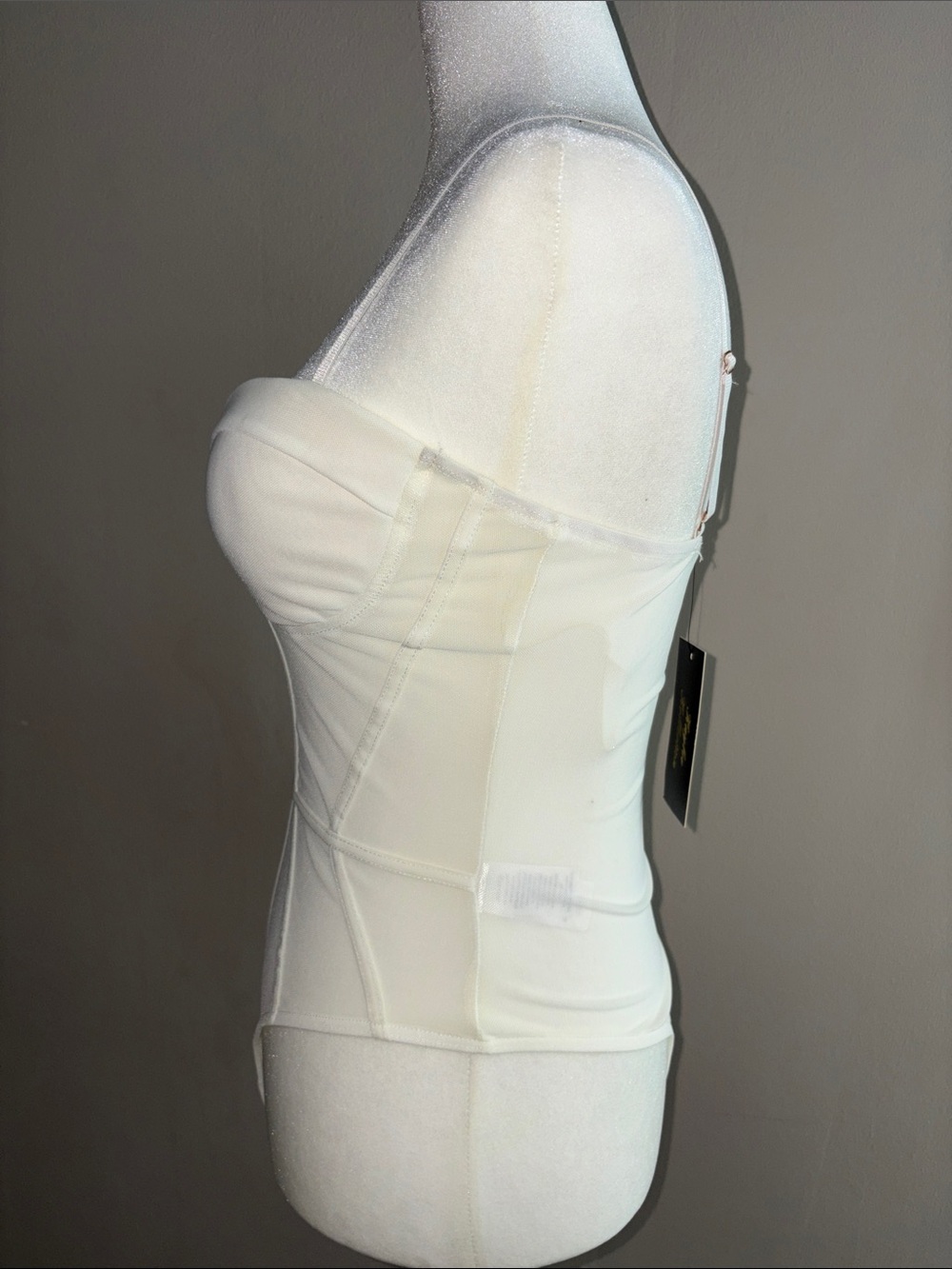 Priceless - Women’s White Bustier Bodysuit - Picture 3 of 4
